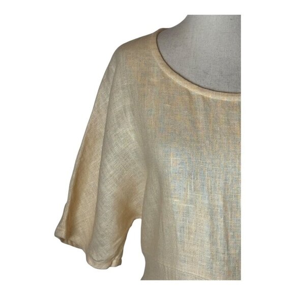 Worlds Apart Dress Women‎ Medium Orange Peach Linen Button Skirt Maxi Lagenlook - Picture 5 of 10